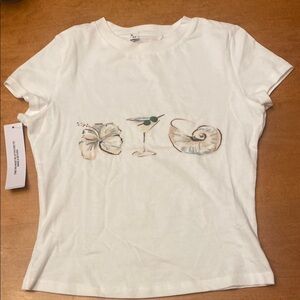 Princess Polly Fitted White and Green Tee